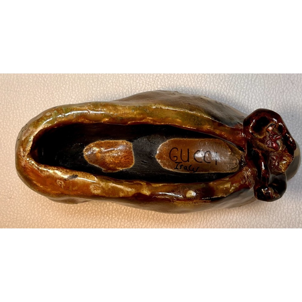 VTG Ceramic Shoe Figurine Marked‎ "Gucci Italy" Studio Art Pottery Style *READ*